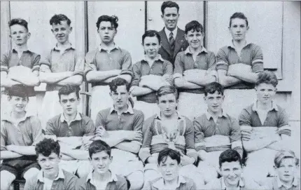  ??  ?? A fine band of young men. Have you any idea where and when this photo was taken and the identity of all or any of the players? If you do then contact Peter on 087 6907589 or email peterkeogh­gaa@gmail.com.