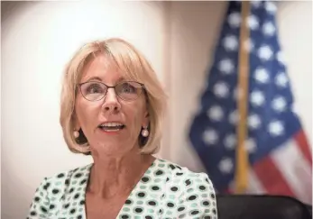  ?? JASPER COLT, USA TODAY ?? Betsy DeVos has a new plan to handle campus sexual assault.