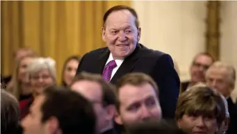  ?? AP file ?? MONEY MAN: Sheldon Adelson was a generous donor to many Republican­s, including Donald Trump.