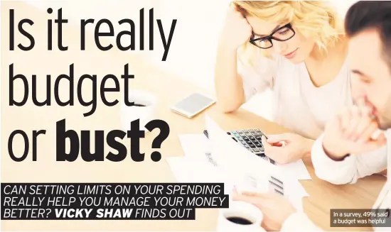  ??  ?? In a survey, 49% said a budget was helpful