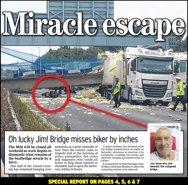  ??  ?? Jim Shaw who slid beneath the collapsed bridge