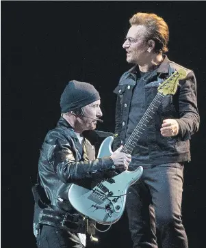  ?? CP PHOTO ?? Irish rockers U2 kick off their world tour of the Joshua Tree in Vancouver, B.C., Friday.