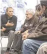  ?? AP ?? President Barack Obama talks with activists who are fasting in Washington, D.C., in support of immigratio­n reform.