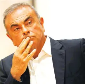  ?? AP FILE PHOTO/HUSSEIN MALLA ?? Former Nissan Motor Co. Chairman Carlos Ghosn holds a press conference at the Maronite Christian Holy Spirit University of Kaslik in Lebanon.