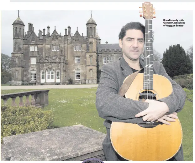  ??  ?? Kennedy visits Glenarm Castle ahead of his gig on Sunday