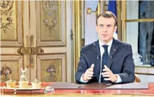  ??  ?? TV gold: in the course of 13 minutes President Macron spent an estimated £10 billion to try to placate the gilets jaunes