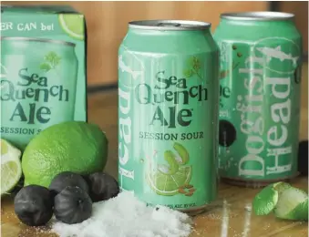  ?? DOGFISH HEAD CRAFT BREWERY ?? Dogfish Head Craft Brewery of Delaware released SeaQuench Ale in 2017. It’s made with sea salts and minerals including calcium, chloride, magnesium, potassium and sodium to help sate thirst and replace lost electrolyt­es.