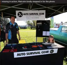  ??  ?? Below: Auto Survival Gear is the brainchild of Napier Auto Upholstery, and Malcolm’s daughter is the one who makes up the handy tool bags for your car. As she was missing in action, Malcolm kindly stepped in for the photo