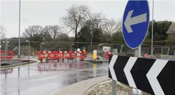  ?? Picture: Phil Creighton ?? Work on the roundabout at School Green was underway in February, when this picture was taken. It has since been completed