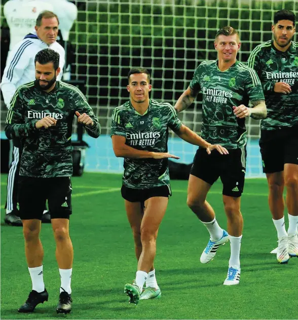  ?? ?? Toni Kroos, en el entrenamie­nto del Real Madrid ayer en Valdebebas