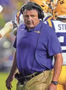  ?? HERBERT/AP GERALD ?? LSU under coach Ed Orgeron was legitimate­ly one of the great college football teams we've ever seen.