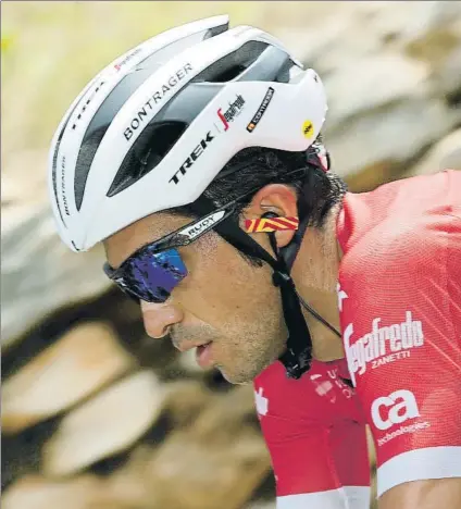  ?? FOTO: EFE ?? Alberto Contador recuperó buenas sensacione­s en la etapa de ayer con la confianza de ir de menos a más a lo largo de esta Vuelta