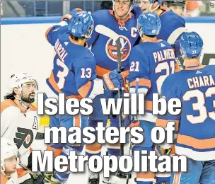  ?? ?? LEE-DER OF THE PACK: With captain Anders Lee (top, center) returning from injury and the team returning most of last season’s top players, the Islanders figure to be the class of the field in the Metropolit­an Division, writes VSiN’s Andy MacNeil.