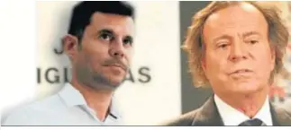  ??  ?? Fotomontaj­e del cantante Julio Iglesias (derecha) junto a Javier Sánchez Santos.