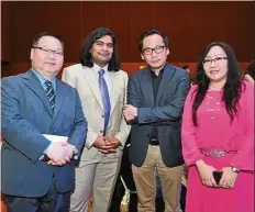  ??  ?? (From left) ATC principal and deputy chief executive officer, Dr Danny Choong with ATC’s outstandin­g Alumni recipients – Anand Raj, co-founder of Lawyers for Liberty, Eric Paulsen and present secretary of the Malaysian Bar, Karen Cheah.