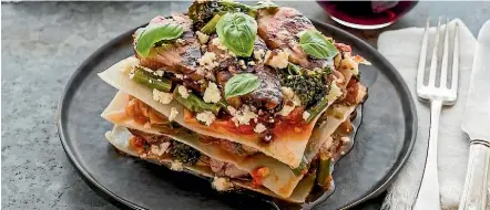  ?? MYFOODBAG ?? Duck and vegetable lasagne is both impressive looking and delicious.