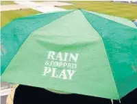  ??  ?? The “rain stopped play” sign was seen at most cricket grounds in the area last Saturday.