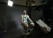  ?? STEVEN SENNE - THE ASSOCIATED PRESS ?? Boston Celtics forward Gordon Hayward is seated during an interview at NBA basketball media day, Monday, Sept. 24, 2018, in Canton, Mass.