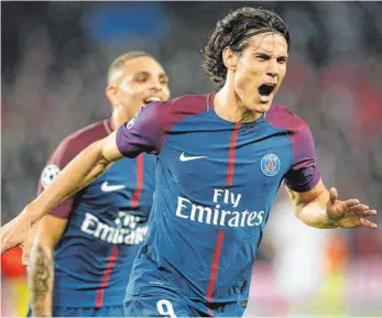  ?? FOTO: DPA ?? Französisc­he Freuden: Stürmer Edinson Cavani feiert sein 2:0.