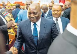  ?? Junior D. Kannah AFP/Getty Images ?? JOSEPH KABILA now leads Democratic Republic of Congo, after taking power in 2001. His term was to end in 2016, but a vote has been pushed back to next year.