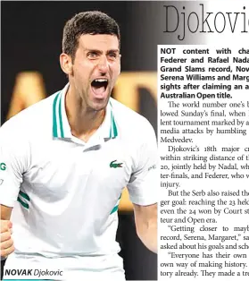  ??  ?? NOVAK Djokovic