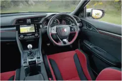  ??  ?? The all-new Civic Type R makes key improvemen­ts to many of the features introduced in the preceding model. A lower final gear ratio, more intelligen­t suspension and, most notably, a more adaptive (flexible) rear wing.