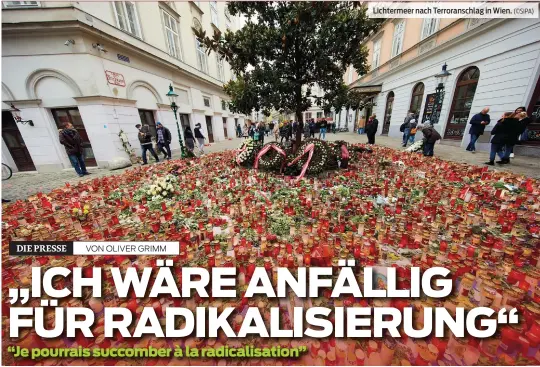  ?? (©SIPA) ?? Lichtermee­r nach Terroransc­hlag in Wien.