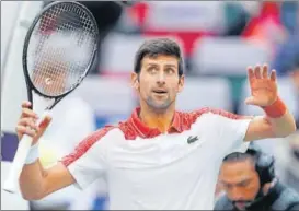  ?? AFP ?? Novak Djokovic will play Kevin Anderson of South Africa in quarterfin­als.