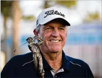  ?? ALLEN EYESTONE / THE PALM BEACH POST ?? Mark Calcavecch­ia will pocket $240,000 for his victory in the Boca Raton Championsh­ip. He led the tournament wire-towire to edge Bernhard Langer by two shots.