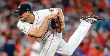  ?? Brett Coomer / Staff photograph­er ?? The Astros have gotten a good season from Charlie Morton, who has a 2.88 ERA with 171 strikeouts in 23 starts.