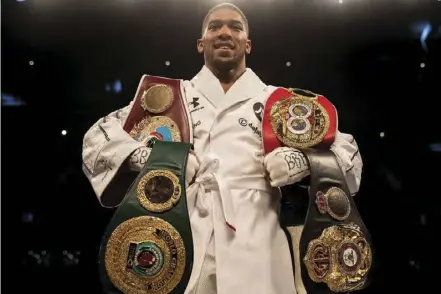  ??  ?? Anthony Joshua is sitting pretty on a £110 million fortune