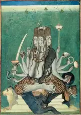  ??  ?? ‘Five-faced Shiva’; painting from Mandi, Punjab Hills, India, circa 1730–1740