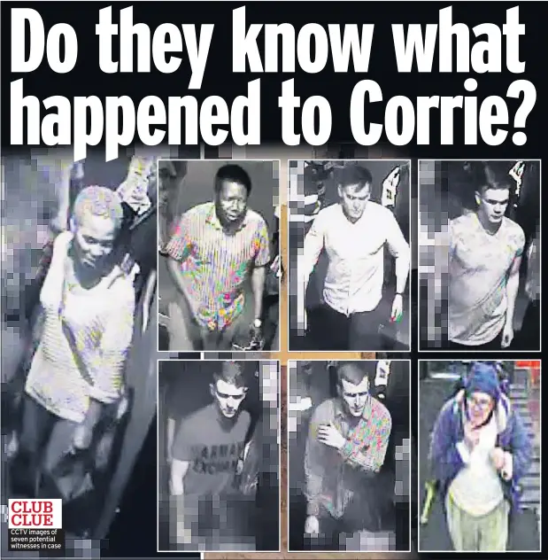  ??  ?? CCTV images of seven potential witnesses in case