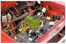  ??  ?? The engine is the same A-series unit as the one in the A35 and Morris Minor, and needs an oil change every 3000 miles