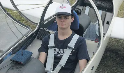  ??  ?? STEP CLOSER: Horsham Flying Club member David Roberts, 16, has successful­ly gained his gliders licence, taking him one step closer to his dream of becoming an Australian Air Force pilot.