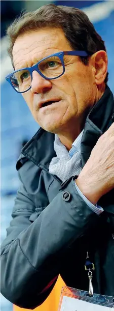  ?? (Reuters) ?? Don Fabio Fabio Capello, 71 anni, dal giugno del 2017 lavora in Cina come allenatore dello Jiangsu Suning, che ha salvato dalla retocessio­ne