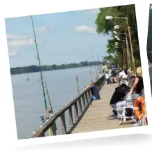  ??  ?? Atractivos en Escobar: muelle de pesca en el recreo Pachi y en el Bioparque Temaikén, el lago de los flamencos.