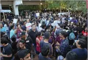  ?? PHOTO BY JOSEPH GEHA ?? Several hundred people protested the Fremont City Council’s choice for two proposed homeless centers.