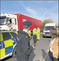  ?? ?? Lorry checks have been taking place at the junction