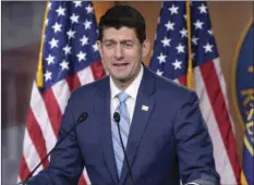  ??  ?? In this June 7 photo, House Speaker Paul Ryan, R-Wis., takes questions from reporters on Capitol Hill in Washington. AP PHOTO/J. SCOTT APPLEWHITE