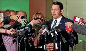  ?? GETTY IMAGES ?? Billy Slater meets the media after the high-profile judicial hearing that went in favour of the superstar Melbourne Storm fullback.