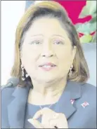  ??  ?? Kamla Persad-Bissessar