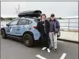  ?? Contribute­d photo ?? Ridgefield resident Roger Garbow, right, and his son, Ben Garbow, left, embark on a five-day journey along the perimeter of New England.