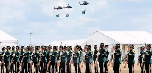  ?? PICTURE: GCIS ?? FORM: Twenty-one gun salute at the National Freedom Day celebratio­ns held in Manguzi, uMhlabuyal­ingana KwaZulu-Natal.