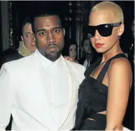  ??  ?? Ye’s preppy look in 2003 evolved to a slicker look in 2010 as seen here with (now ex) Amber Rose.