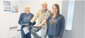  ?? Photo / Supplied ?? Deb Byers, Active Wellbeing Manager (left); Peter Cameron, Green Prescripti­on client; Sarah Whayman, Green Prescripti­on Client Support.