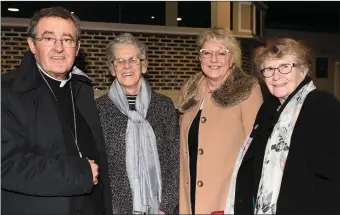  ?? Photo by Michelle Cooper Galvin ?? Bishop Billy Crean with Sr de Lourdes Fleming, Tralee, Mary O’Sullivan, Tralee and Sr Catherine Tierney, Bon Secours Tralee, at his talk in the Gleneagle, Killarney, last week.