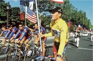  ??  ?? Armstrong’s win on 25 July 1999