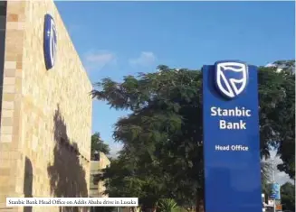  ??  ?? Stanbic Bank Head Office on Addis Ababa drive in Lusaka