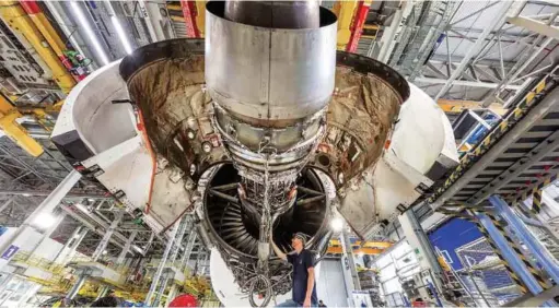  ??  ?? As part of its ongoing decarbonis­ation strategy, Rolls-Royce is to use 100% Sustainabl­e Aviation Fuel for the first time in engine ground tests on next-generation engine technology.